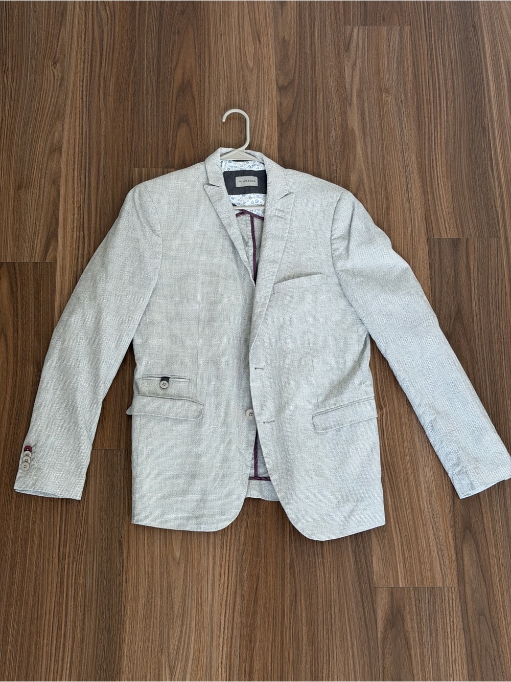 Men's Light Gray Textured Sport Coat - Unbranded
